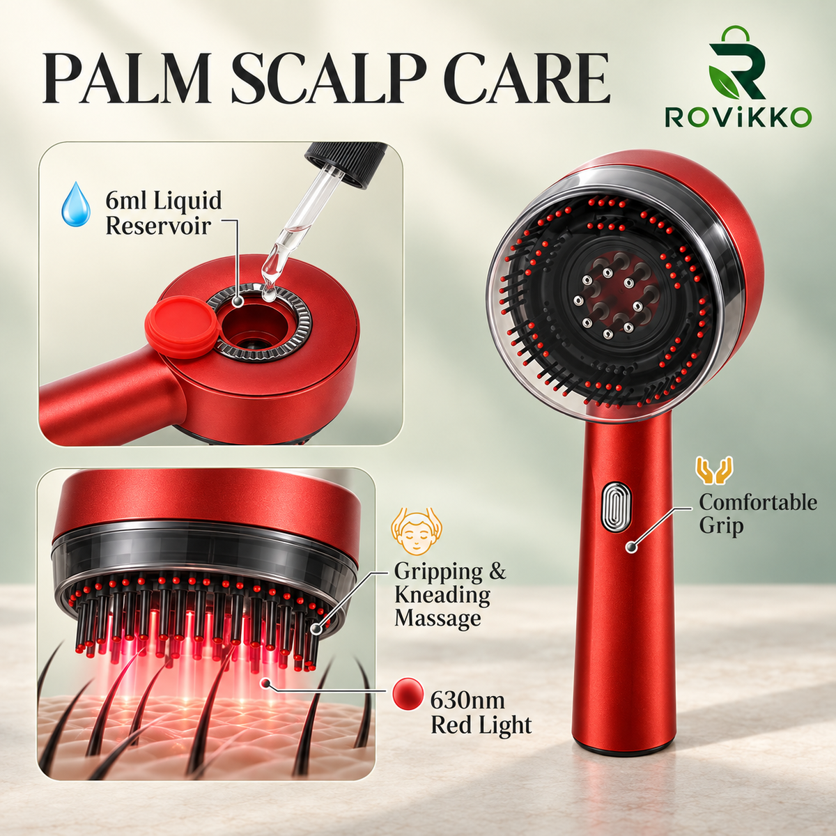 Rovikko™ Red Light Scalp Massager